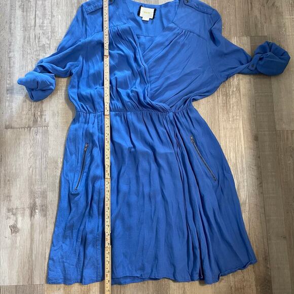 Maeve Anthropologie Blue V-Neck Utility Dress, Size L - Picture 8 of 16